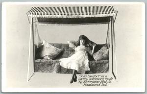 ADVERTISING ENTERPRISE BED CO. HAMMOND IN VINTAGE REAL PHOTO POSTCARD RPPC