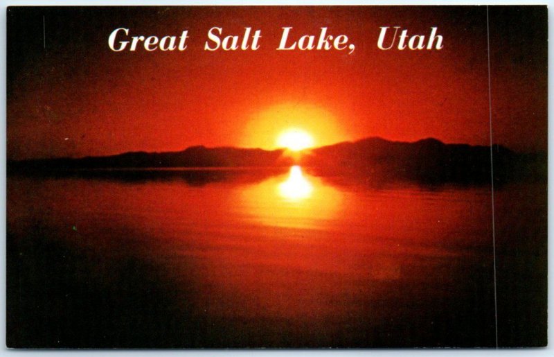 Postcard - Fantastic Sunset, Great Salt Lake, Utah, USA
