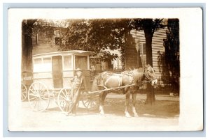 c1910 J. Meyer Delivery Fremont, OH Wagon Vintage Postcard F6E