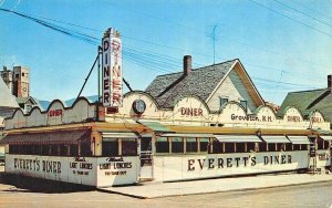 Groveton NH Everett's Diner Clock Postcard