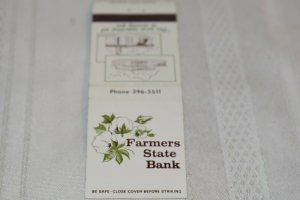 Farmers State Bank Riso and Parma Missouri Cartoon 20 Strike Matchbook Cover