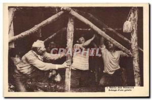 Postcard Old Mine Miners Mines woodwork d & # 39A gallery