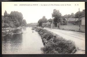 Quay and Bridge Joinville-le-Pont France Post Card PPC856