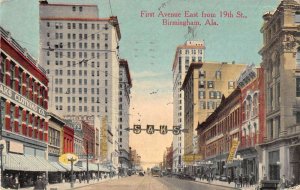 Birmingham Alabama First Avenue East from 19th St Vintage Postcard AA38281