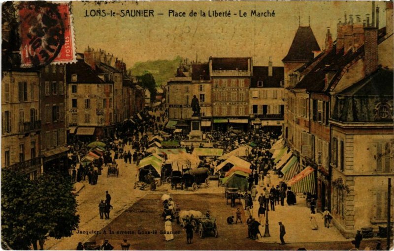 CPA AK Lons le Saunier- Place de la Liberte,le Marche FRANCE- (1044295)