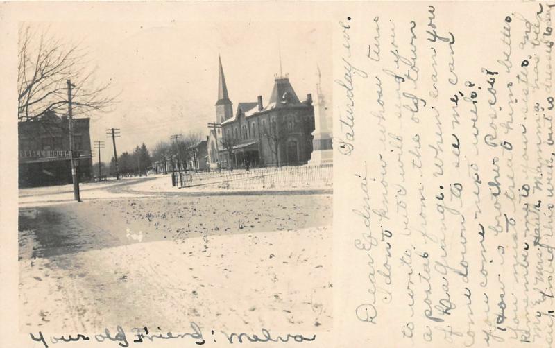 F65/ LaGrange Ohio RPPC Postcard 1906 Winter Church Stores 7