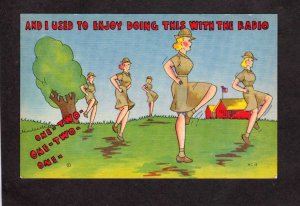 Comic Postcard Wacs Women's Army Corp Marching Military Postcard