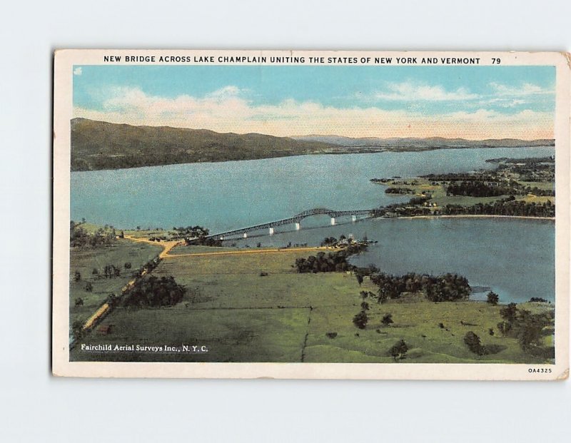 Postcard New Bridge Across Lake Champlain USA