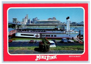 Vintage The Mike Fink Cincinnati Skyline. Postcard 7WE