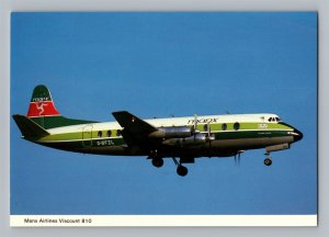 Aviation Airplane Postcard Manx Airlines Isle Of Man Viscount 810 BA15