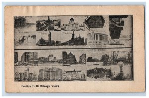 C. 1900-10 Multi Image Views Chicago. Postcard F147E