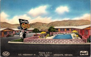 Postcard Desert Palms Motel US Highway 91 in Mesquite, Nevada