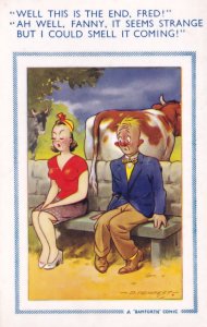Smell Manure Cow Farm Bamforth Vintage Comic Postcard
