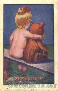 Teddy Bare, M.DS Bear 1909 tear left edge postal used 1909