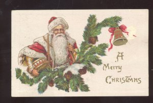 SANTA CLAUS PINK ROBE LONG BEARD CHRISTMAS VINTAGE POSTCARD CRAWFORD NEBR.