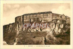 Old Postcard Belfort Castle and Lion