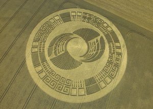 Silbury Hill Wheat Crop Circle Wiltshire Postcard