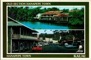 Multi Views Old Section Hanapepe Town Kauai HI Postcard I64