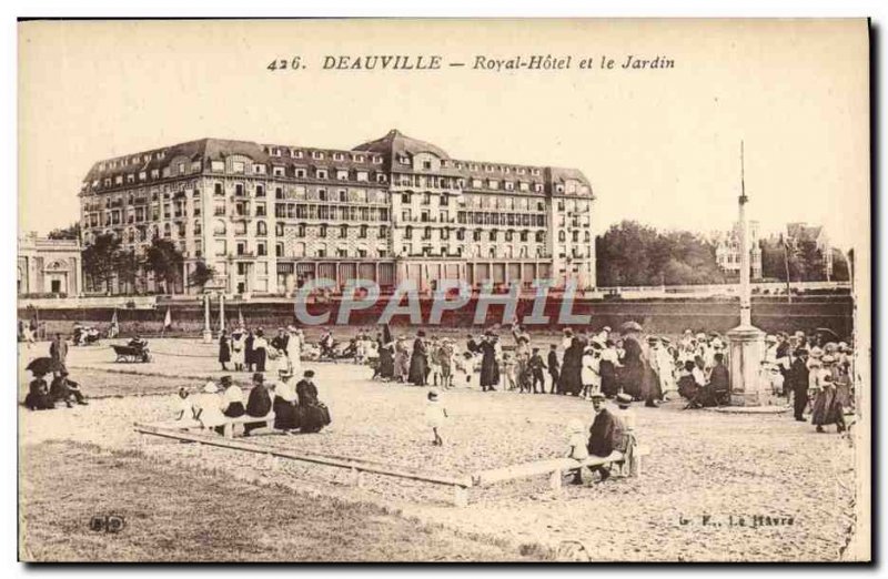 Old Postcard Deauville Royal Hotel and the Garden