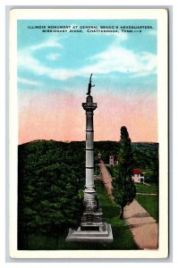 Illinois Monument Chattanooga Tennessee TN UNP WB Postcard E19