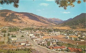 1962 Wyoming Jackson Birdseye Unique Western Town Colorpicture Postcard 22-11790