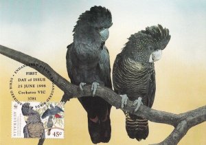 Red Tailed Black Cockatoo Australian Bird Stamp Rare WWF First Day Cover Post...