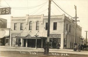 c1910s RPPC Postcard The Old Sun Theatre York NE Street View, unposted