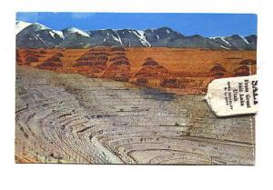 Utah Copper Mine, Bingham, Utah with Bag of Salt Sewn Onto Card