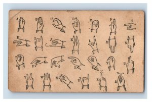 1880s Sign Language Card Alphabet F49