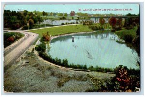 Kansas City Missouri MO Postcard Lake Canyon City Park Bridge Scene 1911 Antique