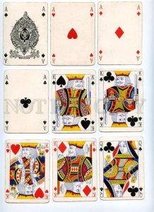 145133 Vintage English 32 PLAYING CARDS deck Bezique & Box