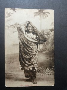 Mint British Straits Settlements Postcard RPPC Singapore Malay Girl