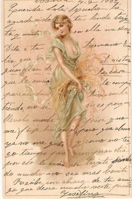 \Glamour Lady\ Very old French postcard
