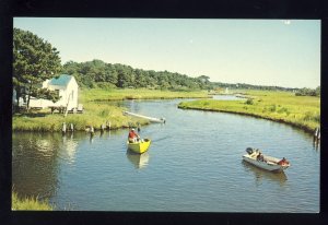 Cape Cod, Massachusetts/MA/Mass Postcard, Row Boats On Tidal Inlets