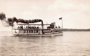 J81/ Ship RPPC Postcard 40s Okoboji Lake Iowa Queen Steamer Passenger 446