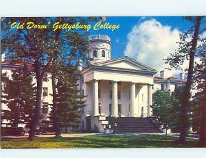 Unused 1950's OLD CARS & OLD DORM AT GETTYSBURG COLLEGE Gettysburg PA r9016