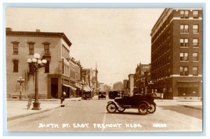 Sixth Street East Automobile Car Fremont Nebraska NE RPPC Photo Vintage Postcard 