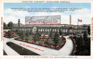 Carhartt Park Kentucky Hamilton Carhartt Overall Factory Postcard AA43786