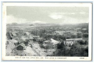 c1920's View of Camp Pike Little Rock AR Post Office in Foreground Postcard