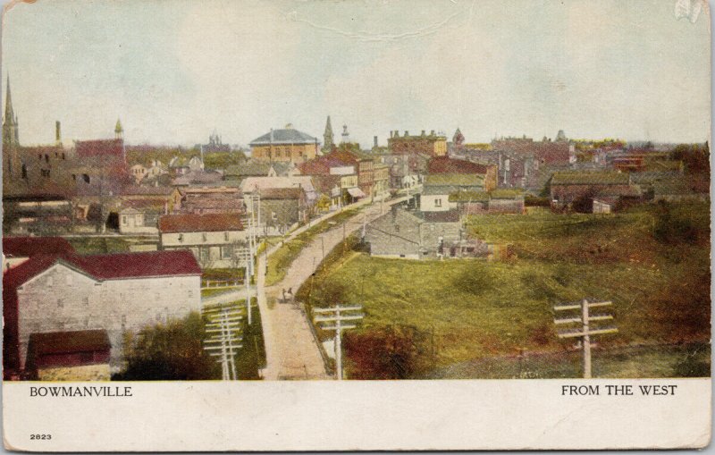 Bowmanville Ontario From The West Birdseye Warwick Bros Postcard E93