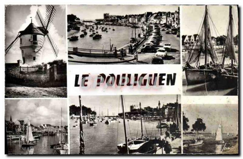 Modern Postcard Pouliguen Boat Mill