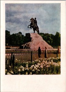 Russia Leningrad The Monument to Peter I St Petersburg Vintage Postcard BS.23