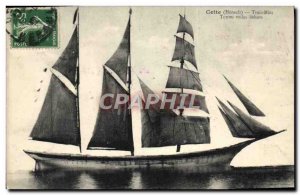 Old Postcard Boat This Trois Mats full sail