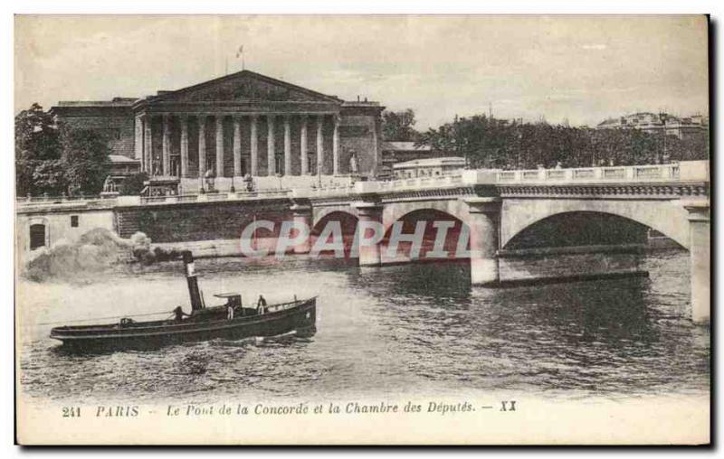 Paris Old Postcard Le Pont de la Concorde The chamber of deputies
