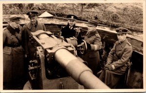 Real Photo Postcard German Military Men with Large Mounted Gun