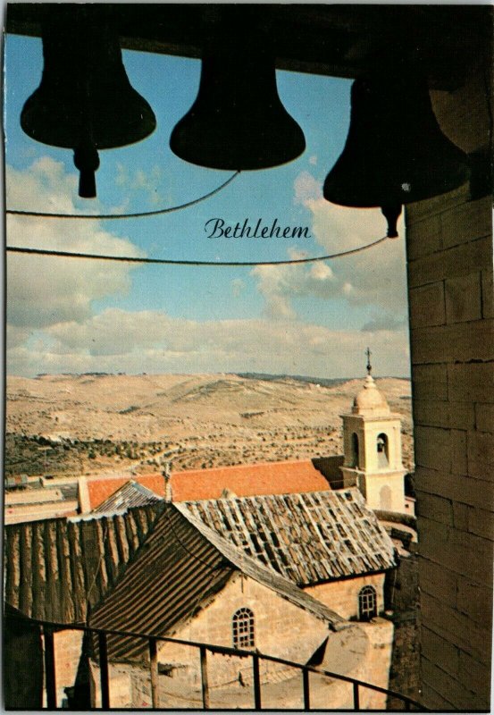 CHRISTMAS BELLS BETHLEHEM ISRAEL Chrome Color Postcard 