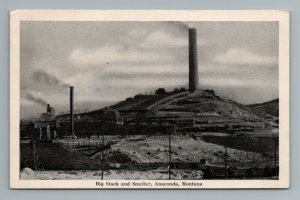 Big Stack Smelter Anaconda Montana Vintage Postcard