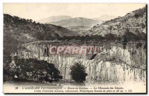 Old Postcard L & # 39Ardeche Scenic Road Jaujeac La Chaussee of Giants Laves ...