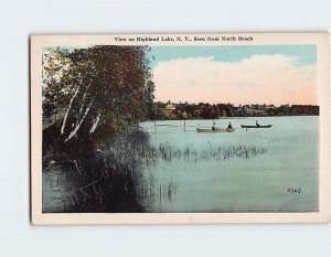 Postcard View on Highland Lake, Seen from North Beach, Highland Lake, New York