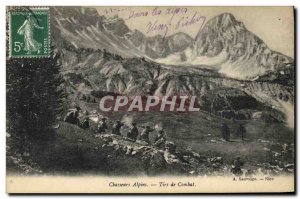 Old Postcard Militaria Alpine Hunters combat Shots